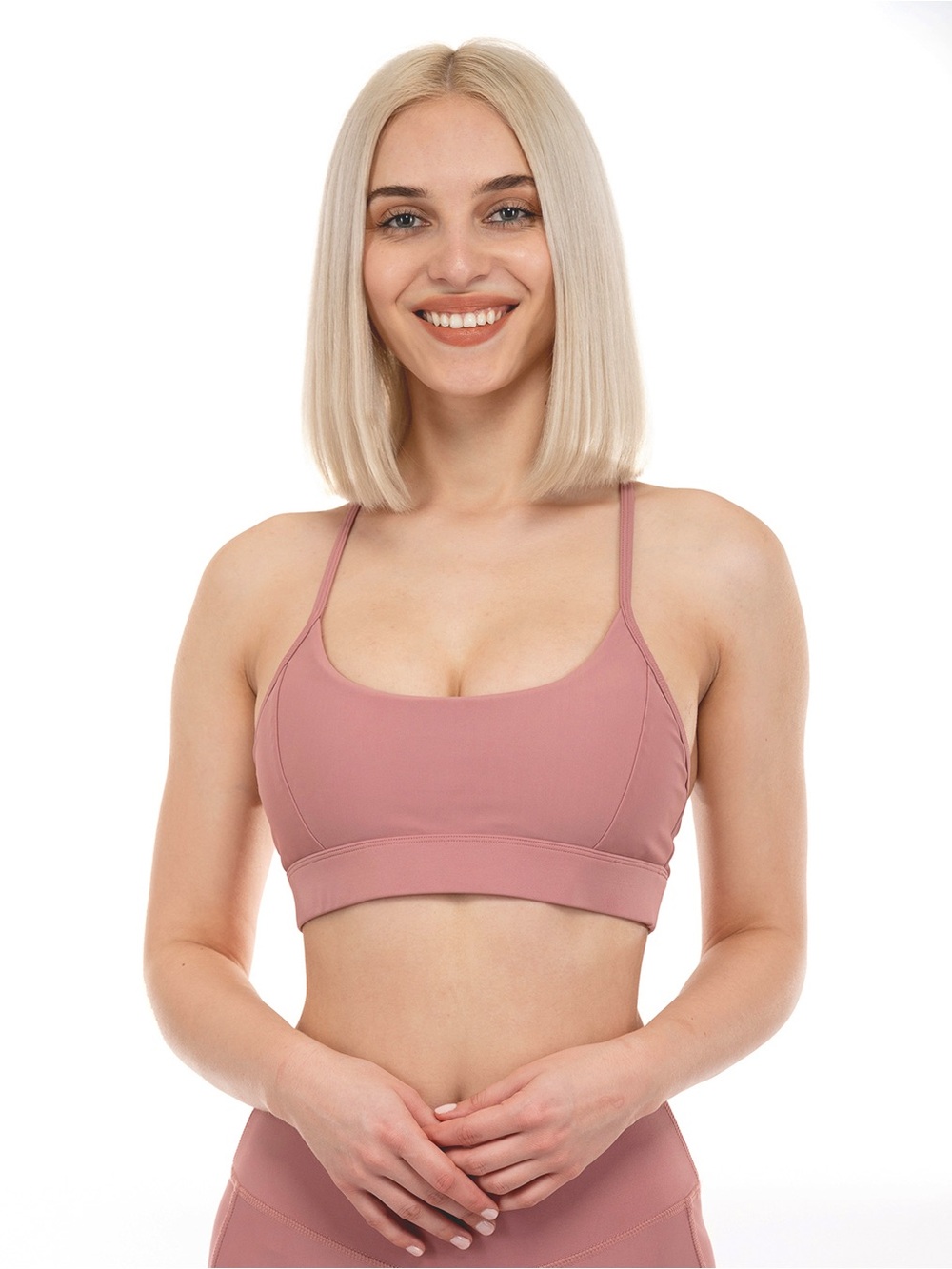 Y-Back Sports Bra - Dusty Rose Pink, Sustainable Activewear - Recycled Fabric